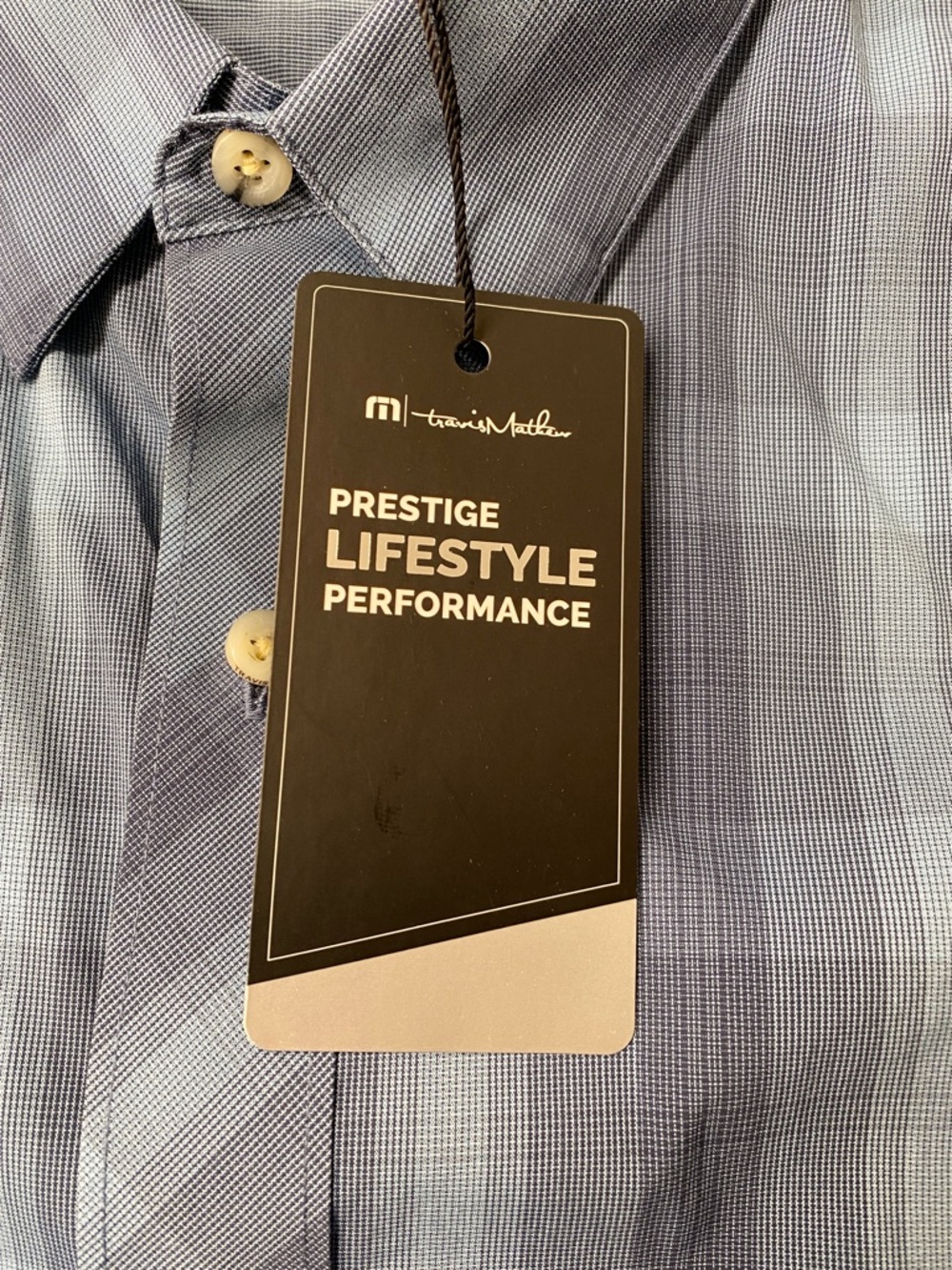 Travis Mathew Blue Plaid Short-Sleeve Button-Down Shirt - Picture 4 of 7
